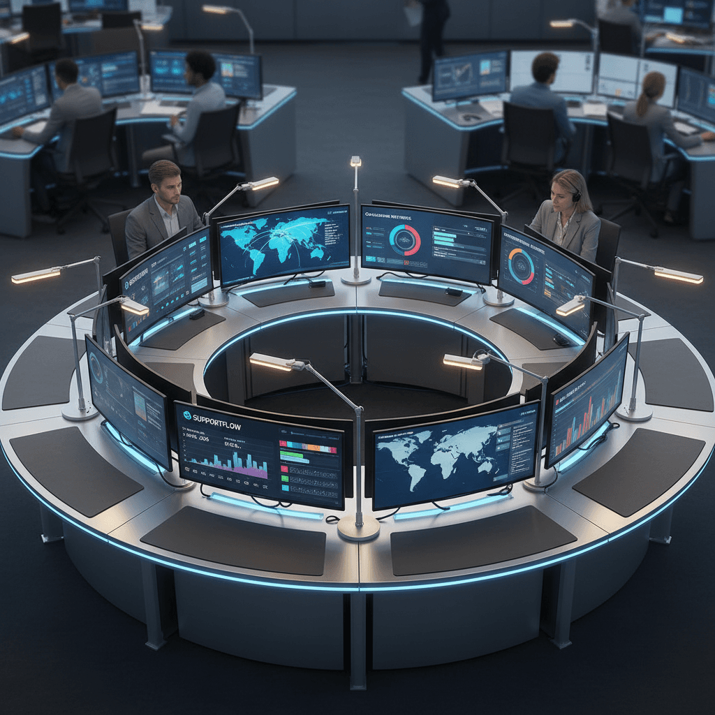 Customer service command center with monitoring systems